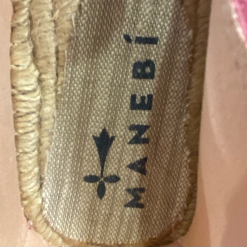 MANEBI Hamptons Suede Espadrilles Pink Jute Sole Women’s Shoes Size 42 (US 12) - Picture 8 of 9